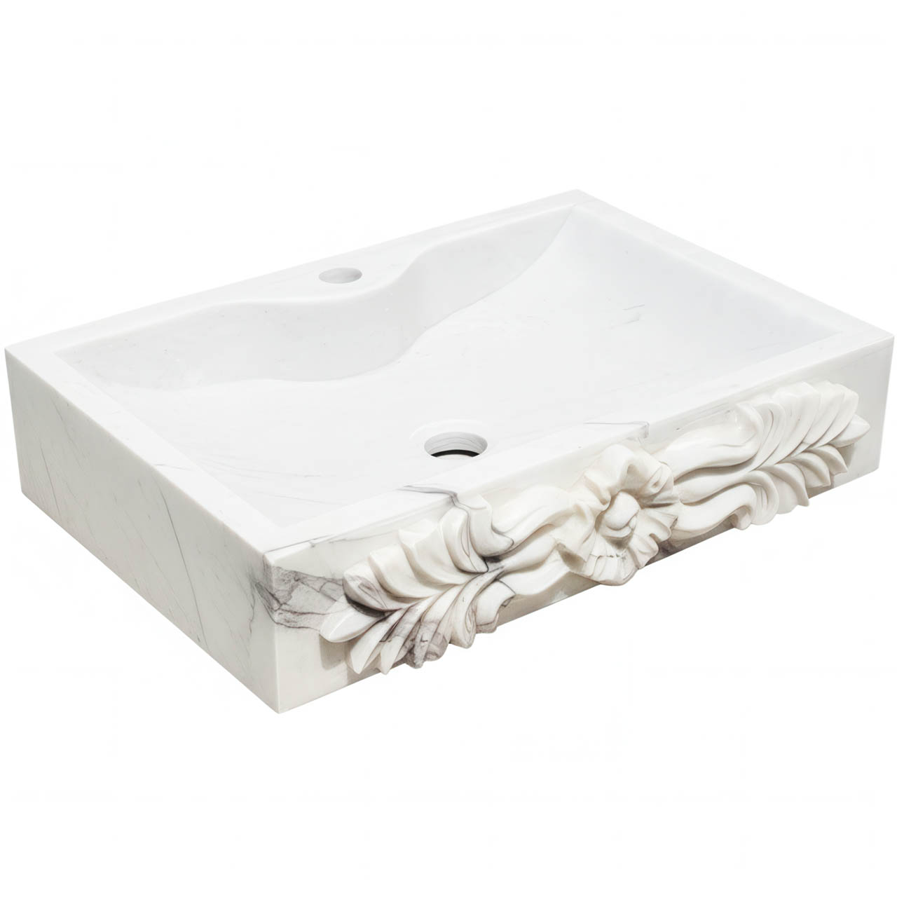 Input ingredient 0 Miamivit Catherine Lavabo Rosette Acanthus Doğal Mermer Pearl 40x60x15 - Image 1