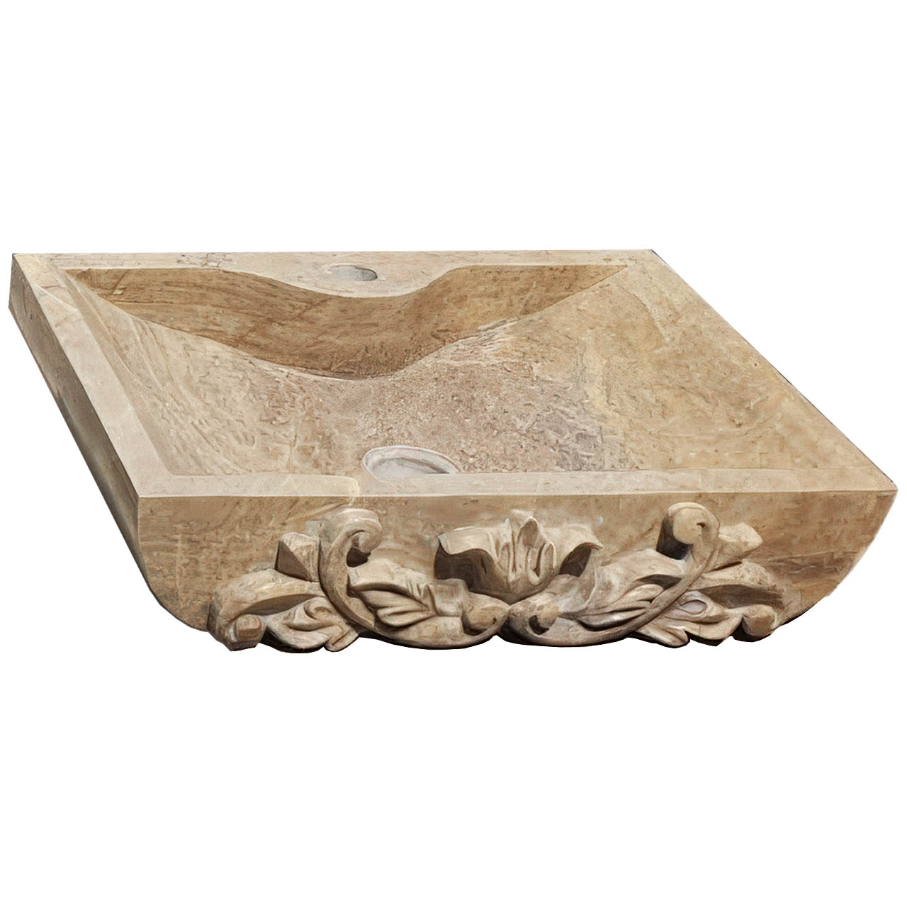 EV003 Miamivit Catherine Lavabo Rosette Acanthus Doğal Mermer Bej 40x60x15-Default-1 Miamivit Catherine Lavabo Rosette Acanthus Doğal Mermer Bej 40x60x15 - Image 1