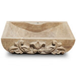 Miamivit Catherine Lavabo Rosette Acanthus Doğal Mermer Bej 40x60x15 - Image 8