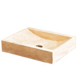 Miamivit Catherine Lavabo Minimalist Doğal Mermer Traverten 40x60x15 - Image 10