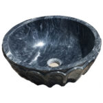 Miamivit Cleopatra Lavabo Seashell Border Doğal Mermer Ayhan Black 40x20h