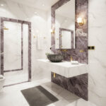 Miamivit Cleopatra Lavabo Seashell Border Doğal Mermer Ayhan Black 40x20h - Image 4