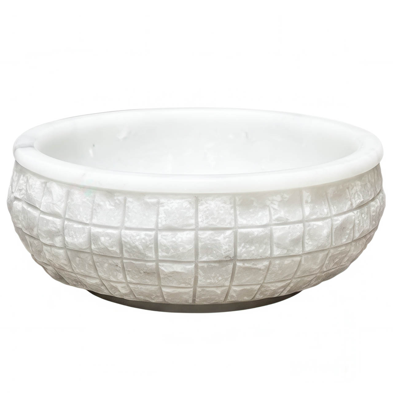 Input ingredient 0 Miamivit Cleopatra Lavabo Seashell Grid Doğal Mermer Milas Pearl 40x20h - Image 1
