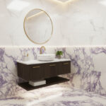 Miamivit Cleopatra Lavabo Seashell Grid Doğal Mermer Milas Pearl 40x20h - Image 5
