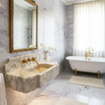 Miamivit Palace Lavabo Sugar Doğal Mermer Calacatta 80x40x15 - Image 6