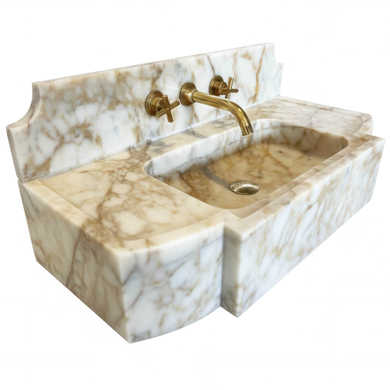 Input ingredient 0 Miamivit Palace Lavabo Sugar Doğal Mermer Calacatta 80x40x15 - Image 1