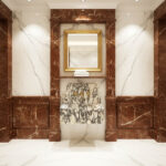 Miamivit Palace Lavabo Hadrian Doğal Mermer Calacatta Viola 60x40x20 - Image 11